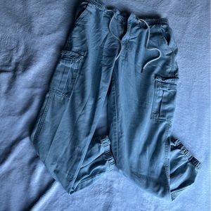 drawstring denim joggers